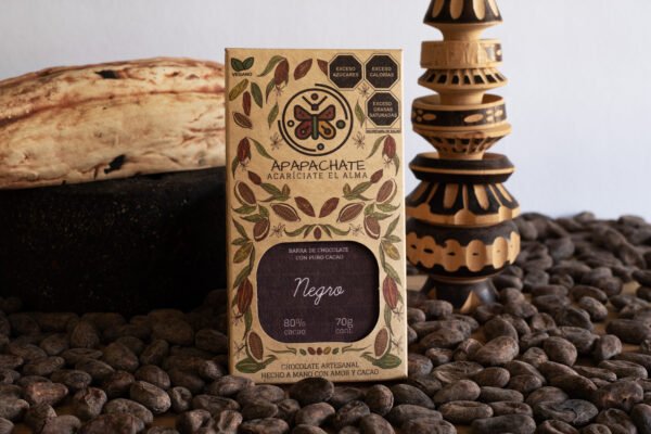 Barra de chocolate negro 80% cacao  (70g)