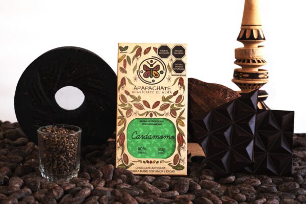 Barra de chocolate con cardamomo 80% cacao  (70g)